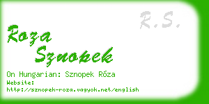 roza sznopek business card